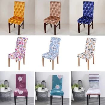 Tisk Odnímatelný Kryt Židle s Elastický Potah Moderní Kuchyně Sedadlo Případě Stretch Židle Kryt pro Banket
