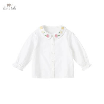 DB1221061 dave bella jarní módní baby dívky květinové trička kojenecké batole topy roztomilé děti dívka vysoce kvalitní oblečení