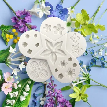 Konečný Výplň Květiny Formy Kulaté Květina Pečení Silikonový Dort Dekorace DIY 3D Fondant Čokoláda 