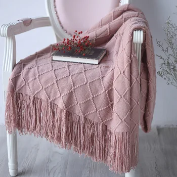 Růžová 127*170 cm Pletené Měkké Pletené Luxusní Hodit Deku Pohovka, Židle, bytové Dekorace, Textil Deka Baby Děti, Ložní prádlo Používat