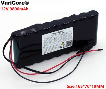 VariCore 12 v 9.8 Ah 9800mAh 18650 Dobíjecí Baterie 12.6 V BMS Rada pro Ochranu CCTV Monitor baterie DC 5.5*2.1 mm
