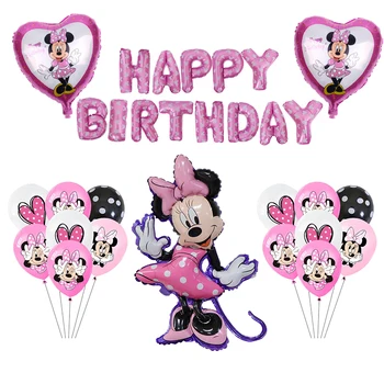 Minnie Mouse Téma Party K Narozeninám 1.2.3.4 Let Balónky Pro Dívky, Dítě Týden Narozeniny, Dekorace, Balónky Nastavit