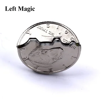 Magie Roztrhl Mince Trik Iluze a Obnovit Dárek Vtipné kouzelnické Triky Hračka Skládací Mince Kousnutí Mince Dolaru Verze Magic B1013