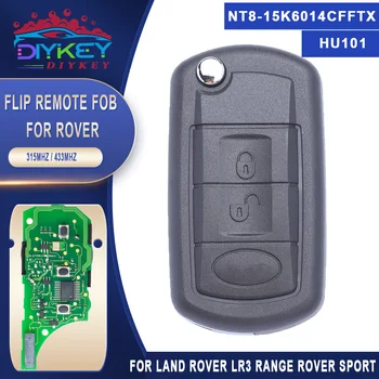 DIYKEY NT8-15K6014CFFT 315MHz / 433MHz ID46 Čip HU101 3 Tlačítko Flip Vzdálené klíčenka pro Land Rover Range Rover Sport LR3 2005-09