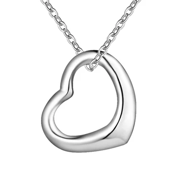 velkoobchod stříbrné barvy vysoká kvalita péče náhrdelník vynikající módní dámské jednoduché šperky svatební srdce přívěsek náhrdelník p063