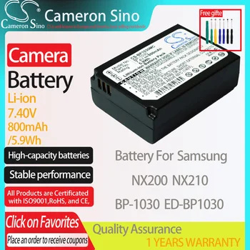 CameronSino Baterie pro Samsung NX200 NX210 vejde Samsung BP-1030 ED-BP1030 Digitální fotoaparát Baterie 800mAh/5.9 Wh 7.40 V Li-ion