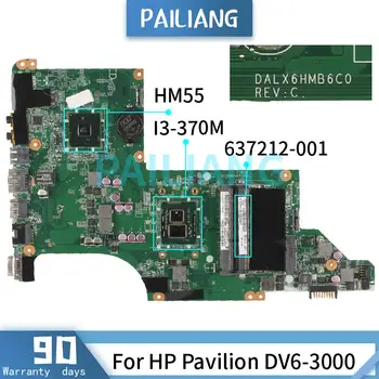 PAILIANG Notebooku základní deska Pro HP Pavilion DV6-3000 I3-370M základní Deska 637212-001 DALX6HMB6C0 DDR3 tesed