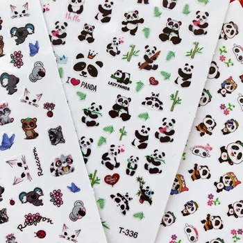 3D Nail Sticker Krásné Zvíře Nail Art Dekorace Panda Koala Zábaly Obtisky Slider Design, Lepidlo Manikúra Tipy Samolepky HL88