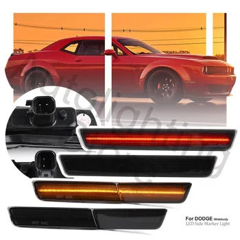 4x Uzené LED Přední a Zadní Boční Obrysové Světlo Pro 2018 - Dodge Challenger Scat Pack SRT Hellcat a SRT Hellcat Redeye Widebody