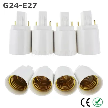 10X Bílá G24, aby E27 Adaptér Světlo Držák ABS Pin Žárovky G24 Držitel Base Converter Držáku 100-240V Převodník G24 Držák