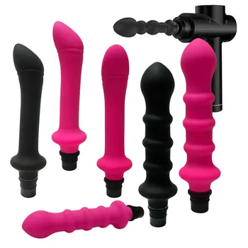 Automatický Sex Stroj Přílohy Fascie Zbraň Masáž Hlavy až k silikonové Dildo Sexuální Hračky pro Muže, Ženy, Vibrátory, Penis, Masturbace