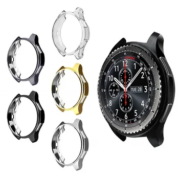 Kryt pro Samsung Galaxy Hodinek 46mm 42mm případě skla Gear S3 hranice nárazník měkké chytré hodinky, doplňky pokovené ochranný shell