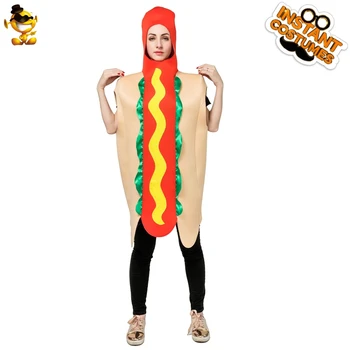 Unisex Ženy, Maskot Kostým Halloween Lahodné Hot Dog Cosplay Kombinéza Párty Pro Dospělé Maškarní Legrační Roztomilý Potravin Topy Oblečení