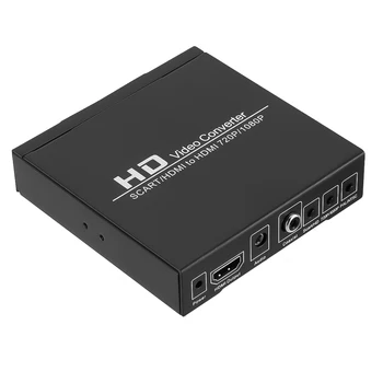 Full HD 1080P Digitální SCART HDMI Převodník HDMI High Definition Video Converter EU/US Zástrčka Adaptér Pro HDTV HD