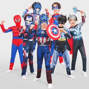 Děti Fantasy Komedii Chlapce Avengers Svalové Super Hrdina Anime Party Jeden Kus Halloween Cosplay Kostým