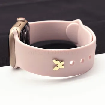 Měkké Silikonové Popruh Vhodný Pro Samsung Apple Hodinky Silikonový Náramek Butterfly Kovové Dekorativní Náramek Bracelet De Montre