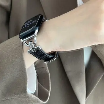 Luxusní Módní Kožené Popruh Pro iwatch Series 7 SE 6 5 4 Obchodní Watchband Pro Apple Watch Band 41 mm 45 mm 38 mm 42 mm 44 mm 40 mm