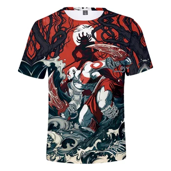 Hot Hra God of War 3D Tištěné T Košile Muži Ženy Módní Ležérní Krátký Rukáv Harajuku Hip Hop Streetwear Nadrozměrné T-shirt