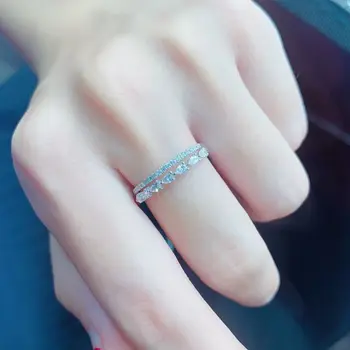 Vysoce kvalitní lace double layer prsten zirkon ženy 925 stříbrný diamond ling duté květina, prsten, party dárek k narozeninám