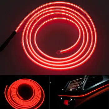 200 cm Studené Světlo Strip Červená LED auto Auto Interiér Atmosférou Drát Strip Světlo Lampa 12V Příslušenství