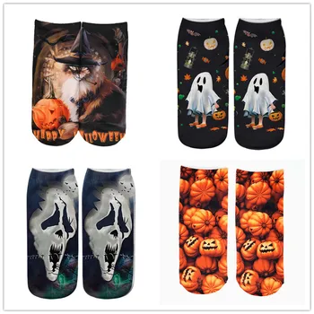 Vánoční Fright Night skellington Bavlněné Ponožky Barevné Značky Teplé Karikatura Krátké Kotníkové Ponožky Halloween
