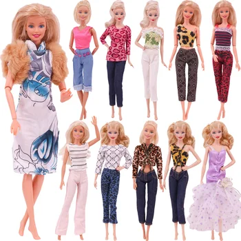 Barbie Módní Oblek Panenku Šaty Cheongsam Večerní Šaty Leopard Tisk 2ks/set Trubice Horní 11.8 inch Barbie Panenka 1/3BJD Panenky