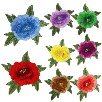 Nová Růže Motýlí Květiny Květinové Výšivky Šité na Náplasti Šité Nášivka Šít Odznak Řemesel Vyšívané DIY na Oblečení Kalhoty