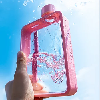Portable In Creative A5 Plochá Láhev pro Holku Vody Šálek nepropustné Roztomilý Papír, Láhev neobsahuje BPA Waterbottle Láhev s nápojem 380ml