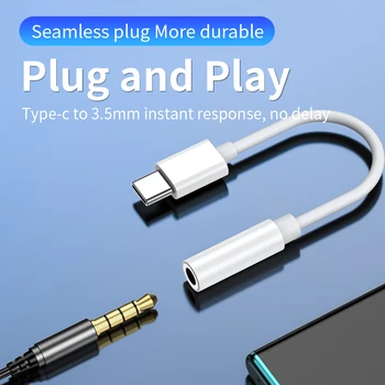 Typ C 3,5 Jack Sluchátka USB C až 3,5 mm AUX Sluchátka, Adaptér, Audio kabel Pro Samsung, Huawei V30 mate 20 P30 pro Xiaomi Mi 10 9