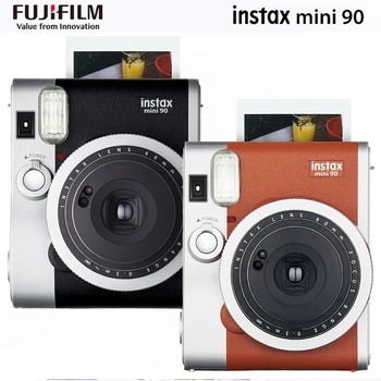 Originální Fujifilm Instax Mini 90 Neo Classic, Fotoaparát Instant Fotoaparáty Černé / Hnědé (Film Pack Volitelně)