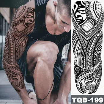 Polynéské Želva Satan Lineární Geometrie Tuba Muž Žena Třpytky Tetování Převod Tetování, Semi Permanentní Tetování Rukáv Gomette Tato