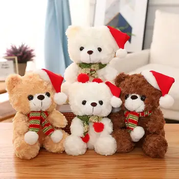 Vánoční Medvídek Plyšové Hračky Plyšové Zvíře Panenka S Santa Klobouk A Šátek Chlapci A Dívky Vánoční Dárek, Dárek na Valentýna