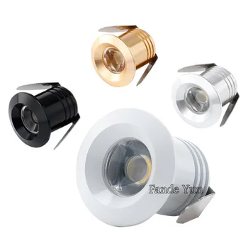 Stříbrná/Černá/Bílá/Zlatá Mini LED Downlight 1W 3W 28mm AC85V-265V Šperky Zobrazení Stropní Zapuštěné Skříně Spot Lampa DC12