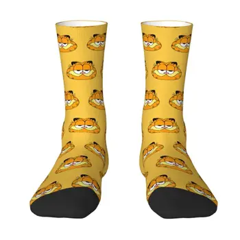 Garfield Kočka Meme Šaty Ponožky pro Muže, Ženy, Teplé Módní Karikatura Komiks Crew Socks