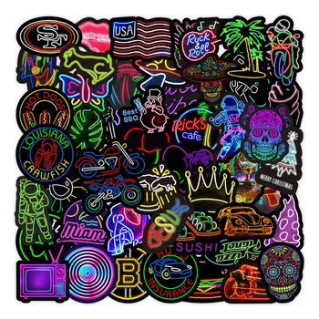 10/30/50KS Cool Cartoon Neon Light Graffiti Samolepky Skateboard Notebook, Kytaru, Motocykl, Auto, Telefon v Pohodě Dítě Nálepka Cartoon Hračky
