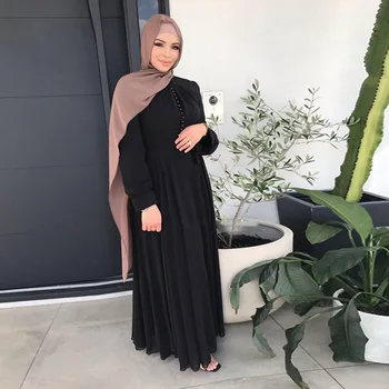 Muslimský Pákistán, Indie, oblek, šaty dlouhý rukáv etnické halal roucho nové volné Islámské Marocké prostý modlitba oblečení turecké Maxi Šat