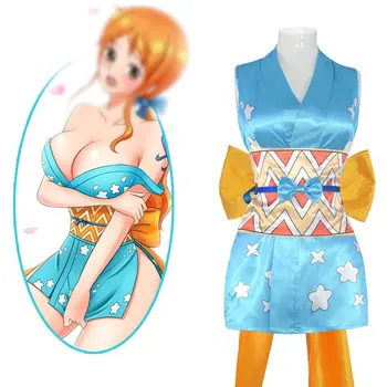 Anime Cosplay Jeden Kus Nami Cosplay Kostýmy bez Rukávů Oblečení Boční Štěrbinou Minisukně pro Ženy luxusní Party Šaty, Kostýmy