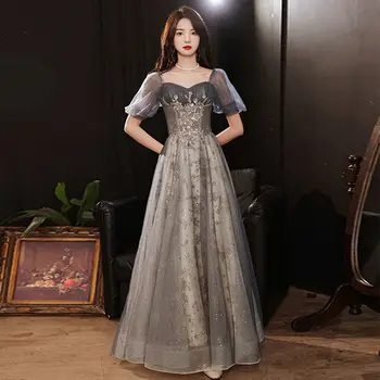 2022 Nové Večerní Šaty Princezna Rukávy-Dlouhé Šaty Bling Zářící Elegantní Módní Prom Šaty Na Zakázku Vestidos