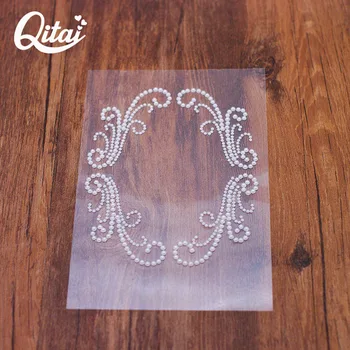 Bílé Plastové Pearl Nálepka QITAI 6KS/SET Svatební Dekorace Přírodní Barva Rodinu Vánoční Stůl Dekorace Velkoobchod GEM1026