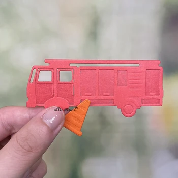 Fire truck série Metal Řezací formy pro DIY Scrapbooking Album Papírové Karty Dekorativní Řemesla, Ražba lepíků