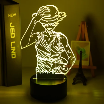 JEDEN KUS Anime, Noc, 3D LED Lampa Noční Lampa Stolní 7/16 Barevný Dotykový Barvy Měnící se Světlo Děti, Hračky, Narozeniny, Vánoční Dárky