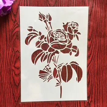 A4 29 * 21cm Rose DIY Vzorníky nástěnnou Malbu, Scrapbook Zbarvení Ražba Album Dekorativní Papír, Karty, Šablony,textilie, stěny